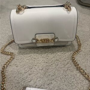 Michael Kors White Crossbody Bag with Gold Chain